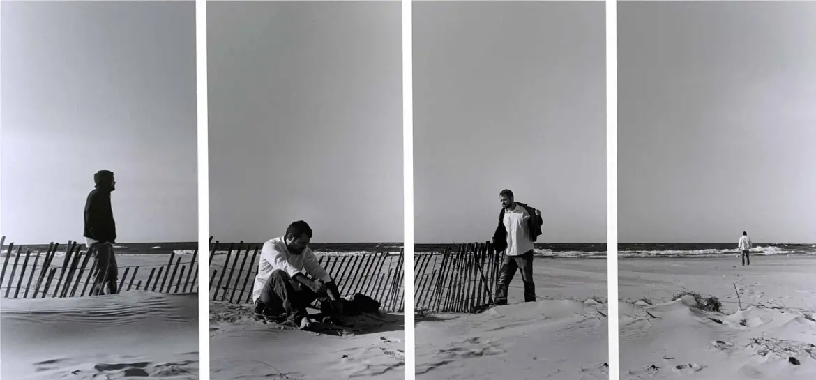 Quatric self-portrait on the beach at Pier Marquette, Muskegon