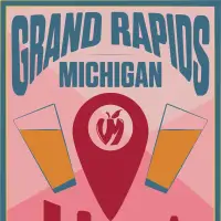 A poster advertising an opportunity to come visit Grand Rapids.